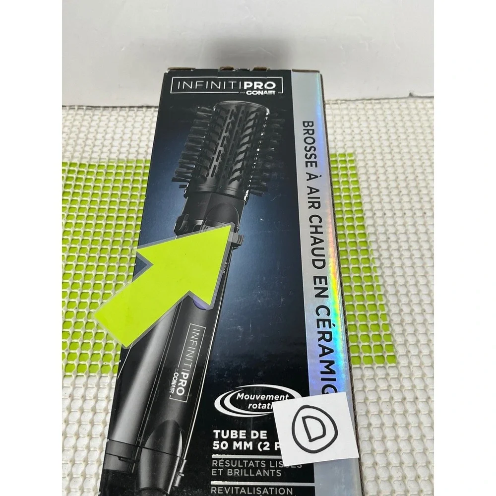 Conair InfinitiPro Ceramic Hot Air Spin Brush 2 Inch Black New Opened Box D